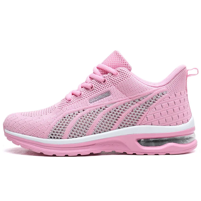 New Running Shoes Ladies Breathable Sneakers Summer Light Mesh Air Cushion Women&#39;s Sports Shoes Outdoor Lace Up Training Shoes