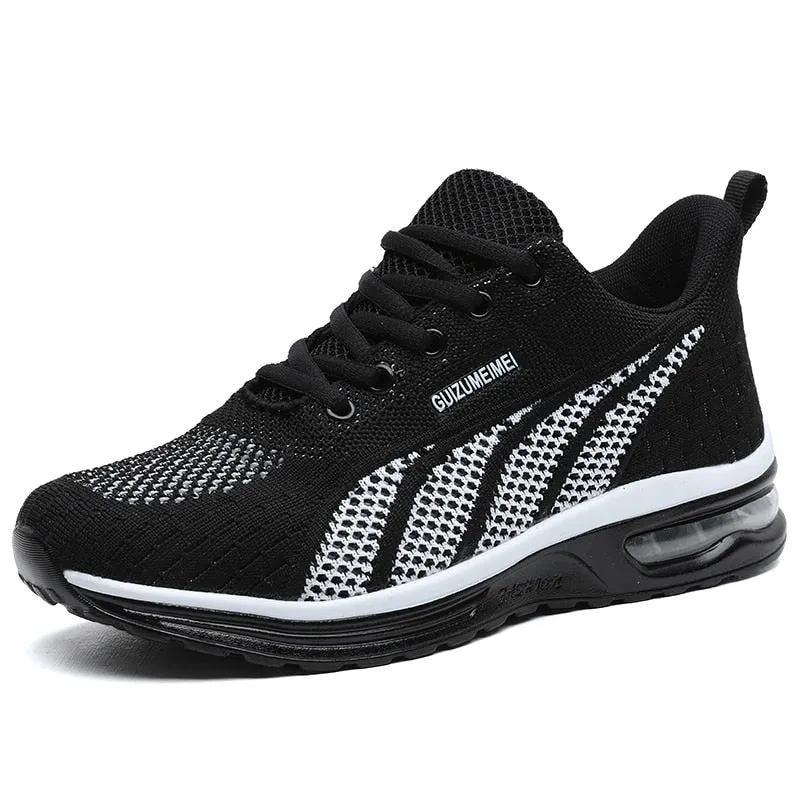 New Running Shoes Ladies Breathable Sneakers Summer Light Mesh Air Cushion Women&#39;s Sports Shoes Outdoor Lace Up Training Shoes