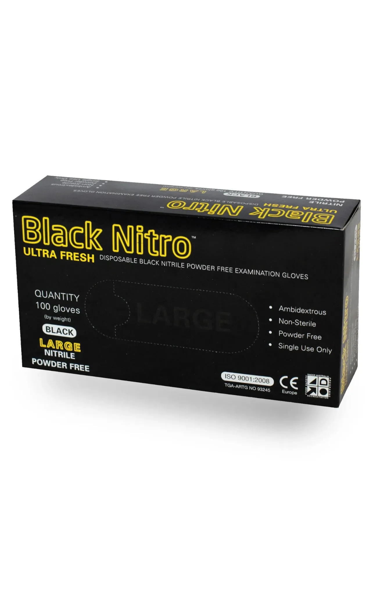 Nitro Disposable Black Industrial Heavy Duty Nitrile Gloves 100 PCS