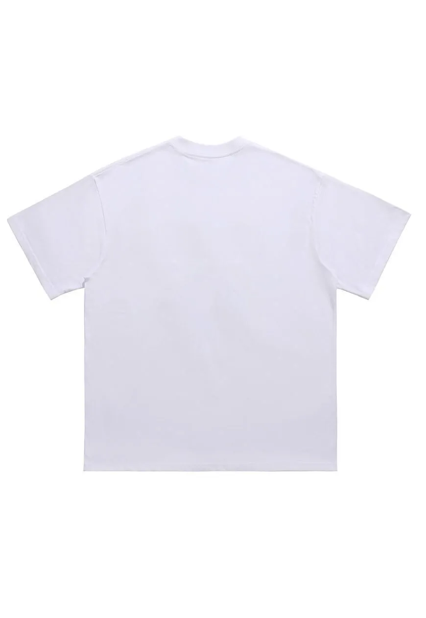 Paint splatter t-shirt graffiti tee grunge top in white