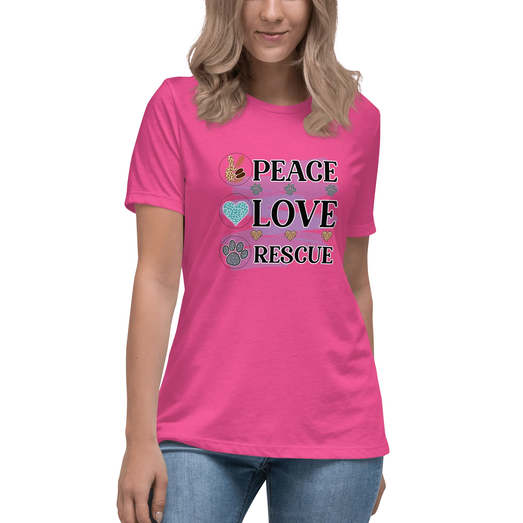 Peace Love Rescue Relaxed T-Shirt