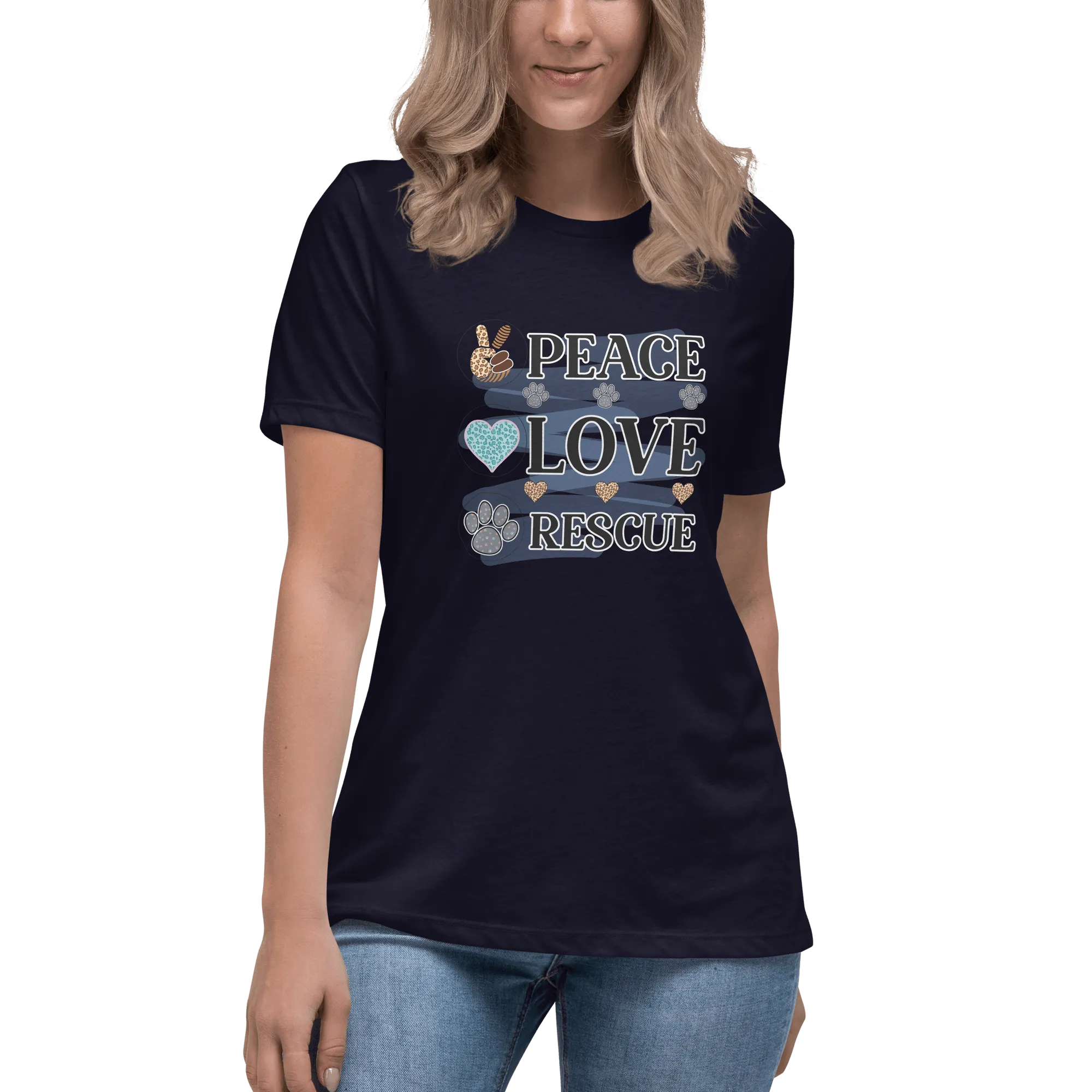 Peace Love Rescue Relaxed T-Shirt