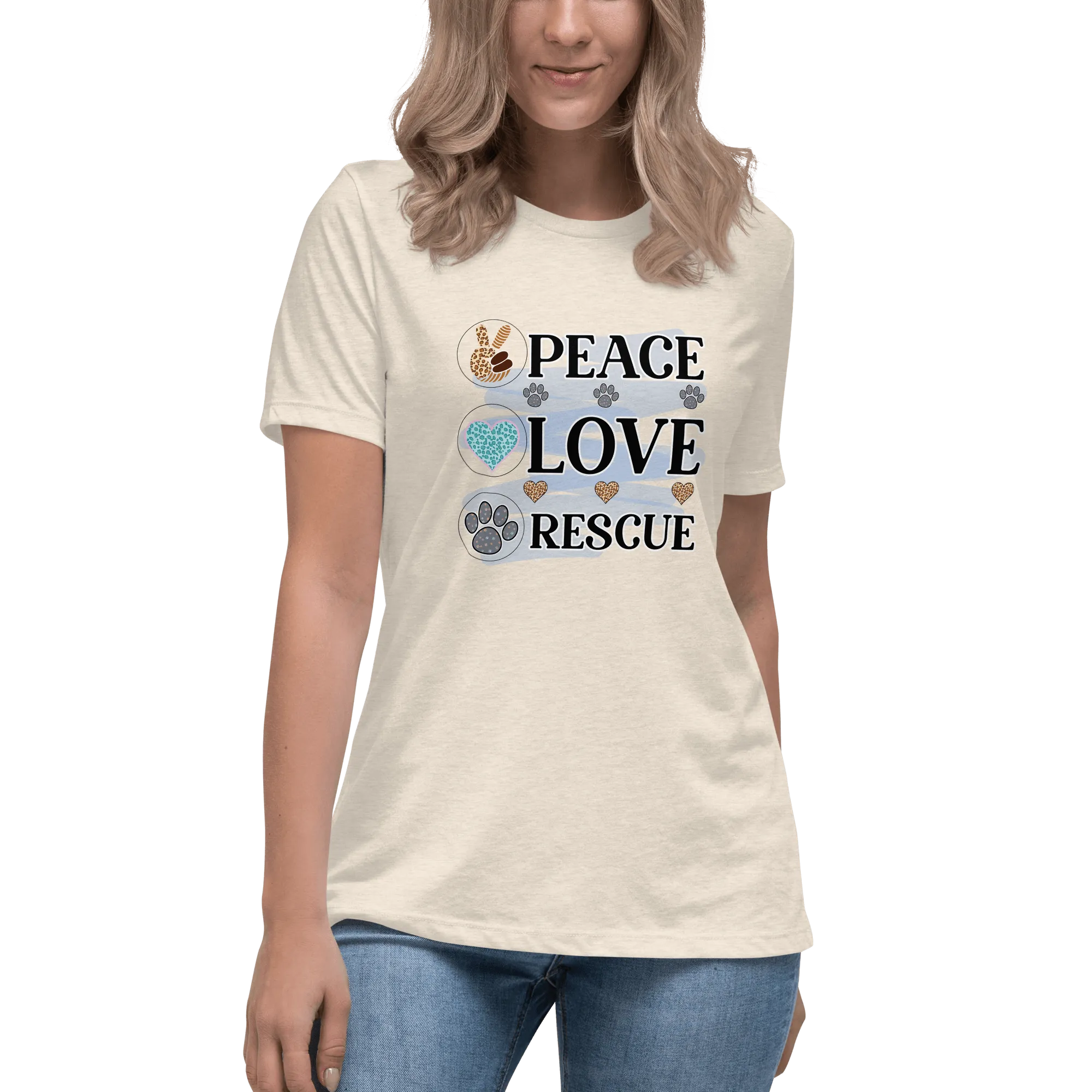 Peace Love Rescue Relaxed T-Shirt