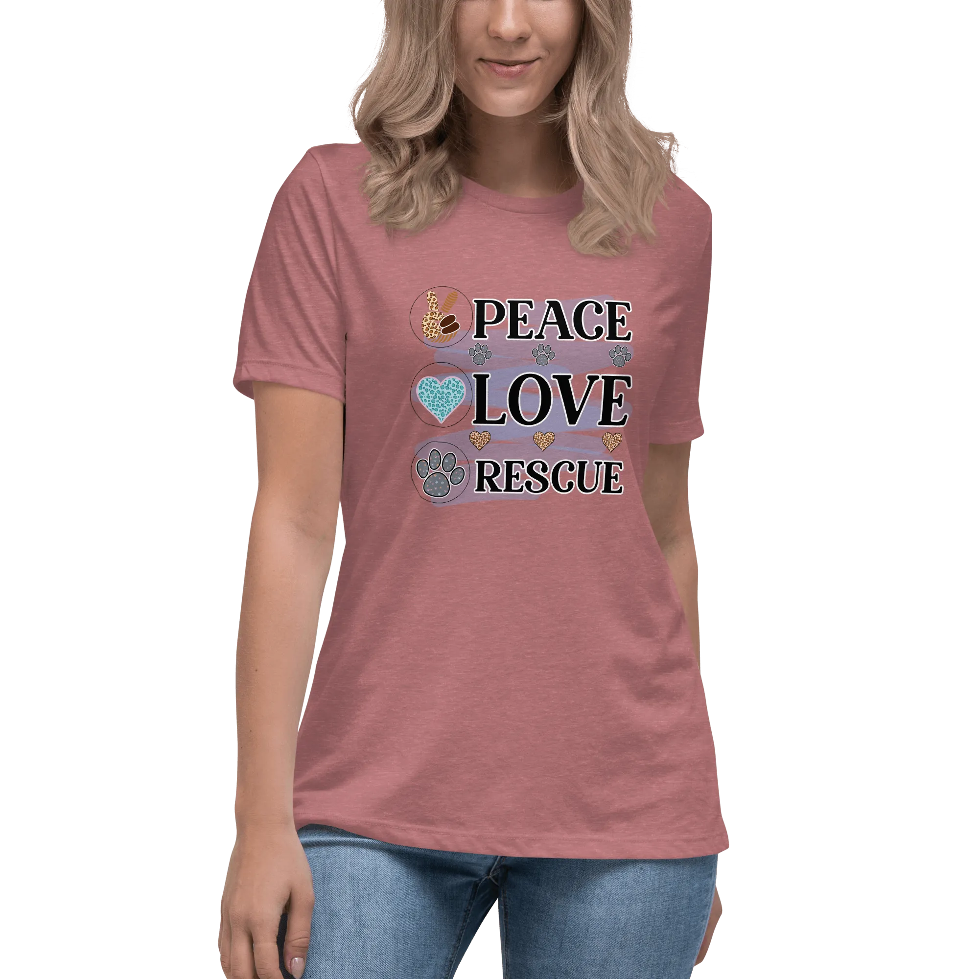 Peace Love Rescue Relaxed T-Shirt