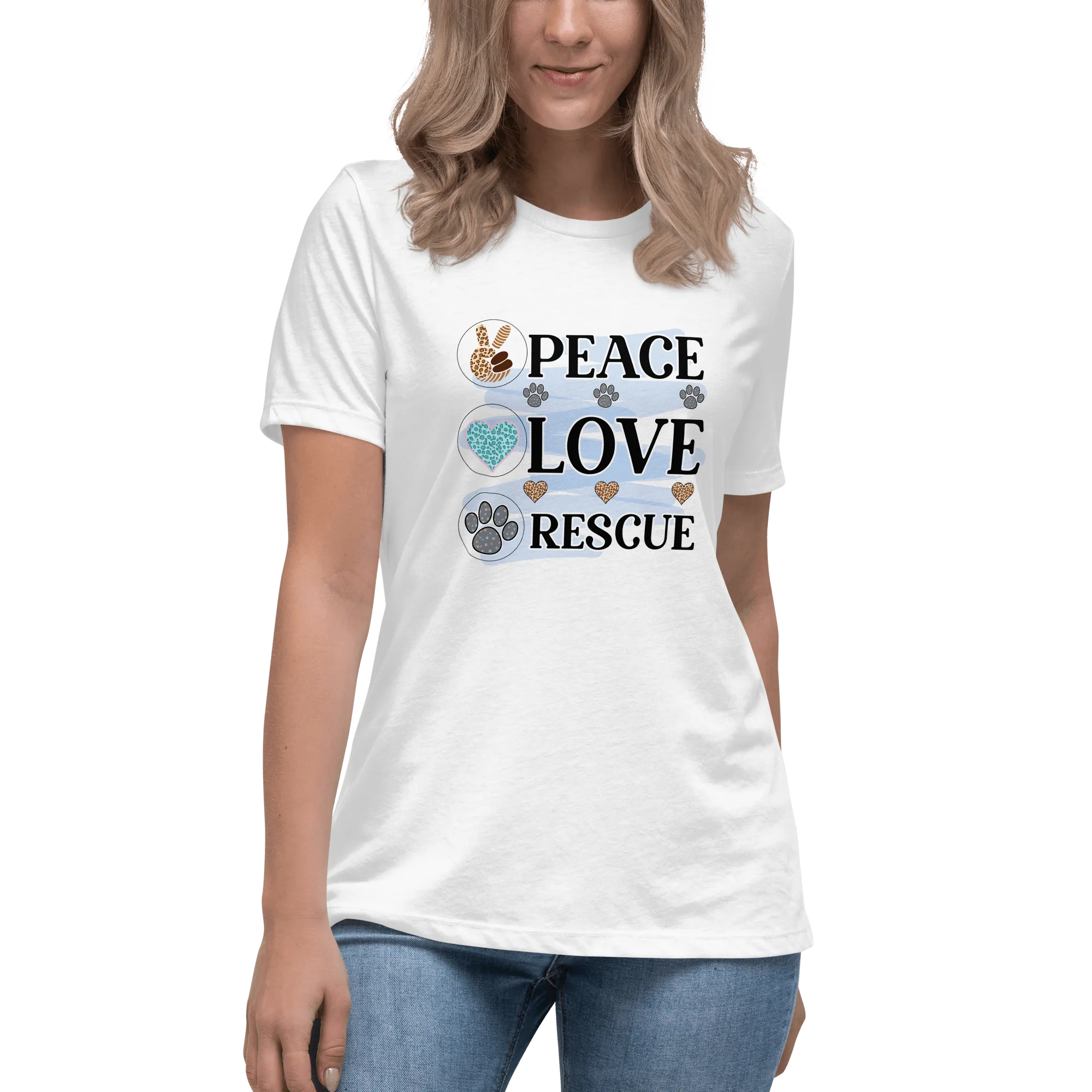 Peace Love Rescue Relaxed T-Shirt