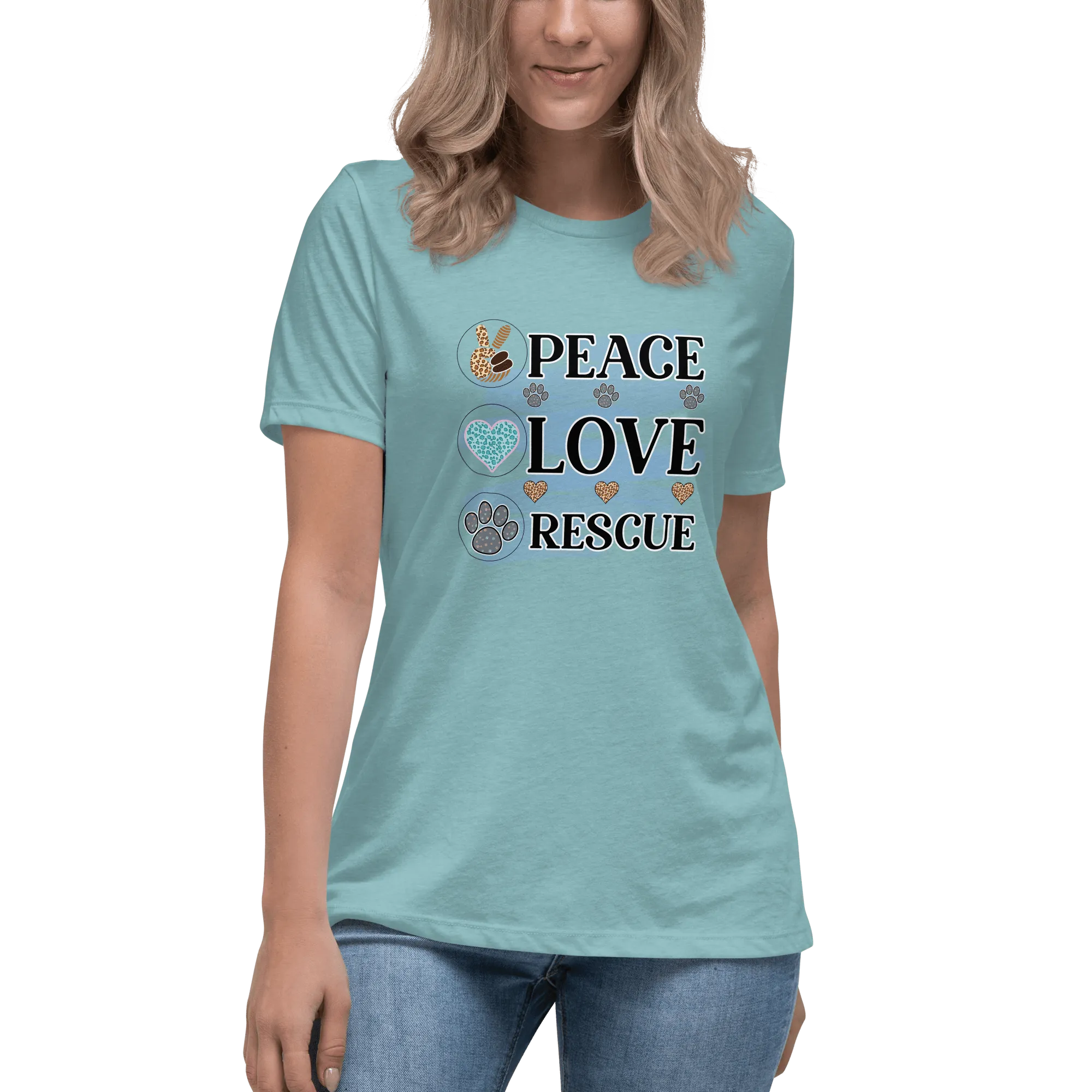 Peace Love Rescue Relaxed T-Shirt