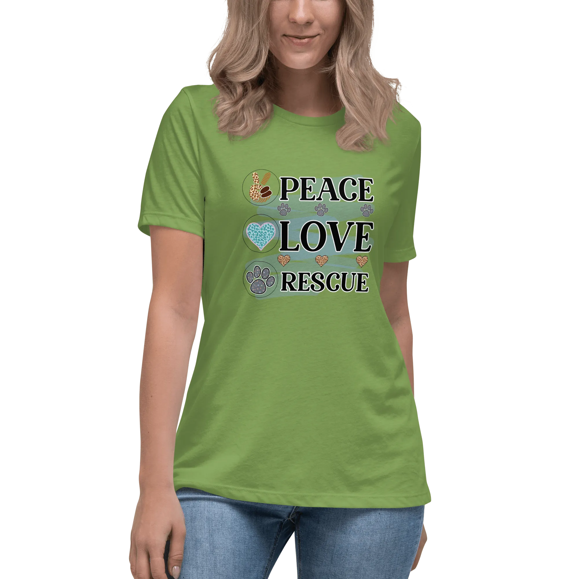 Peace Love Rescue Relaxed T-Shirt