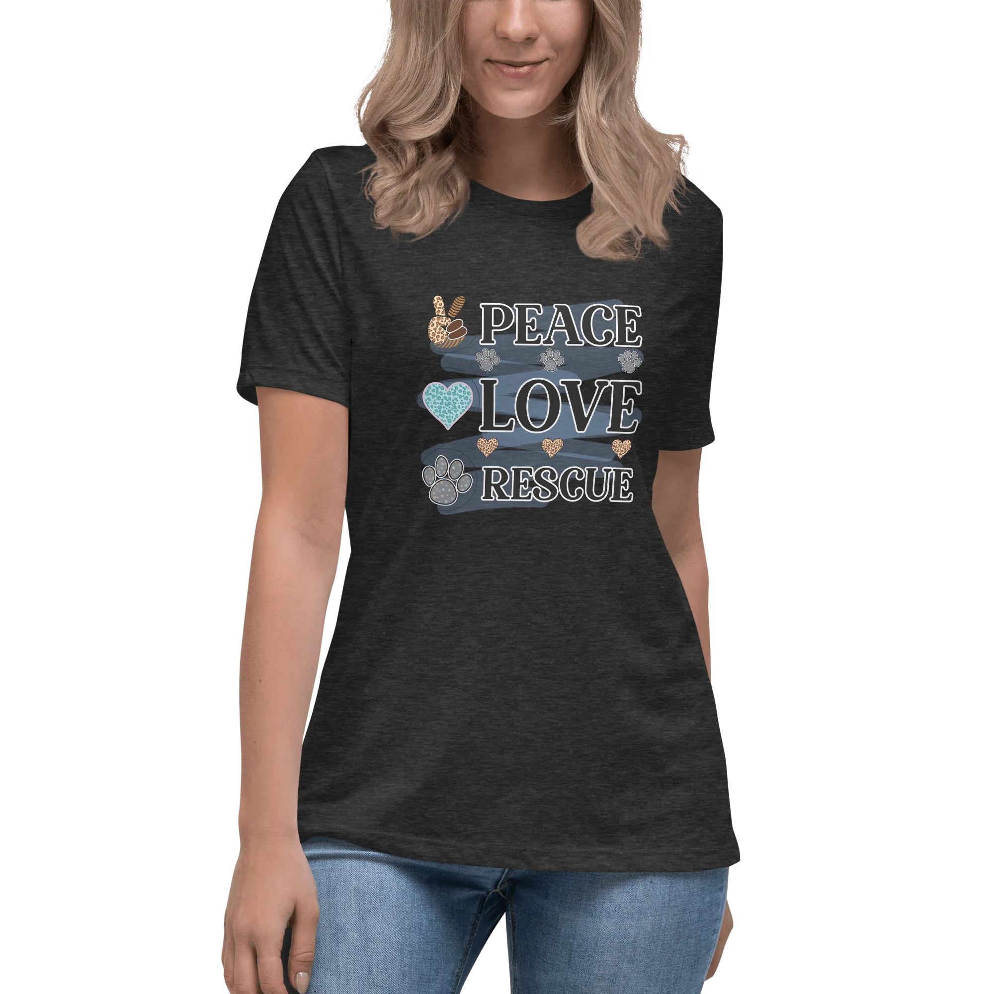 Peace Love Rescue Relaxed T-Shirt