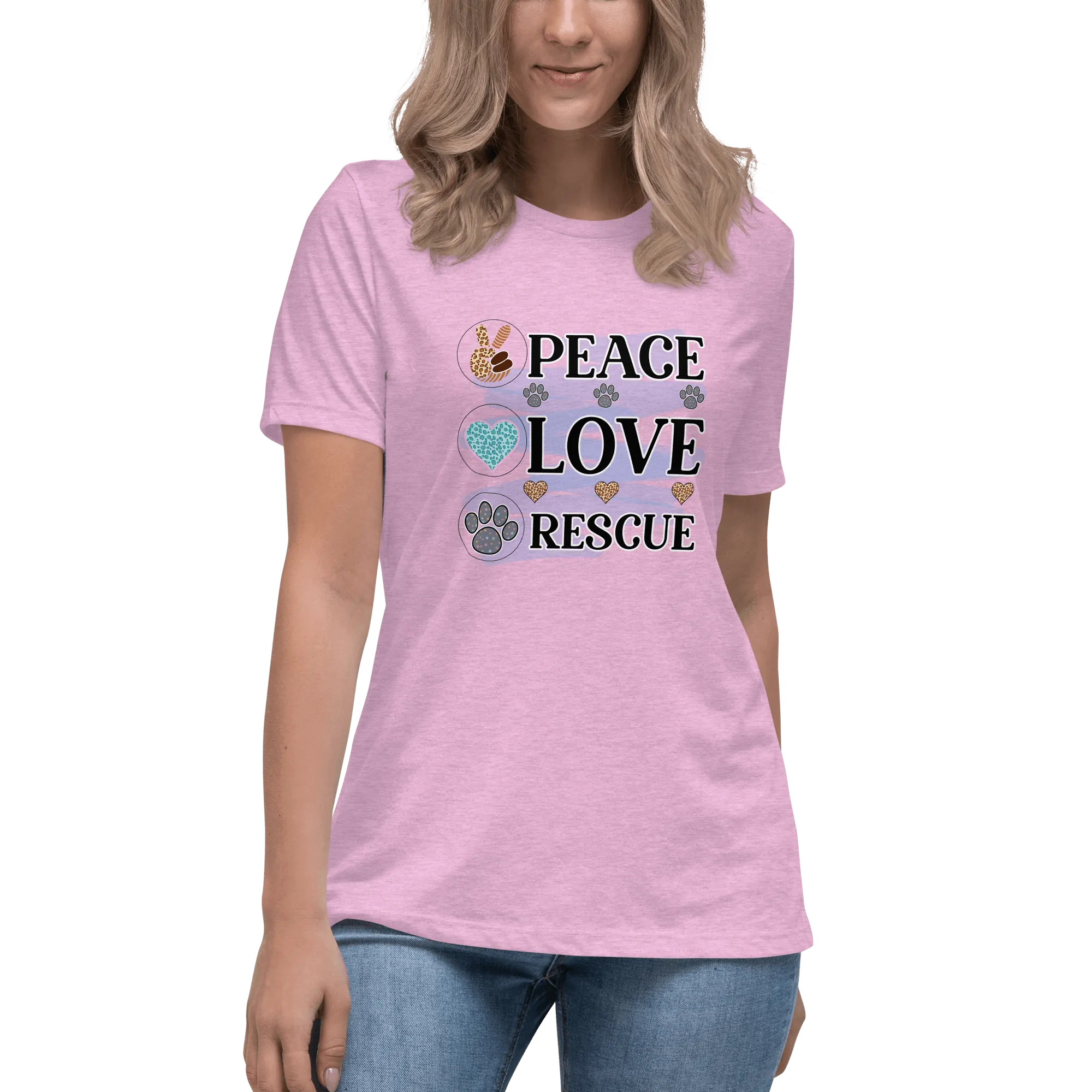 Peace Love Rescue Relaxed T-Shirt