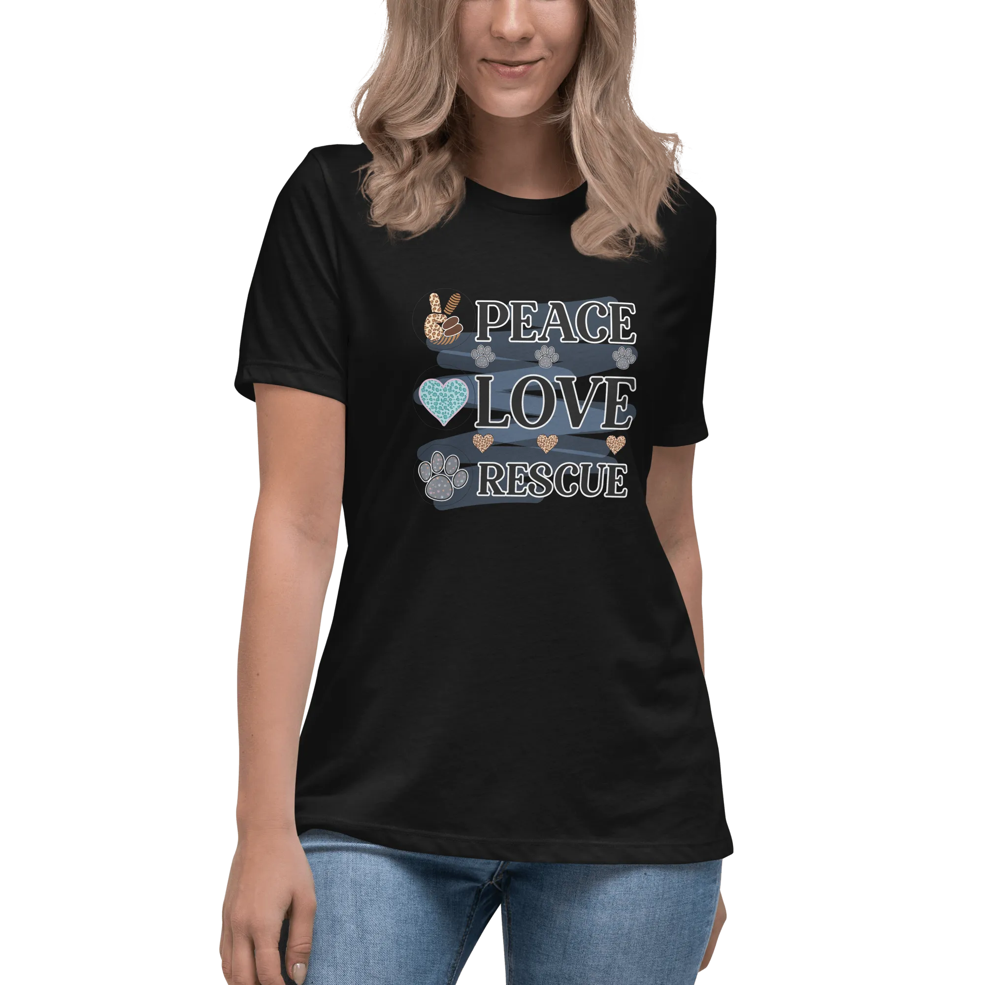 Peace Love Rescue Relaxed T-Shirt