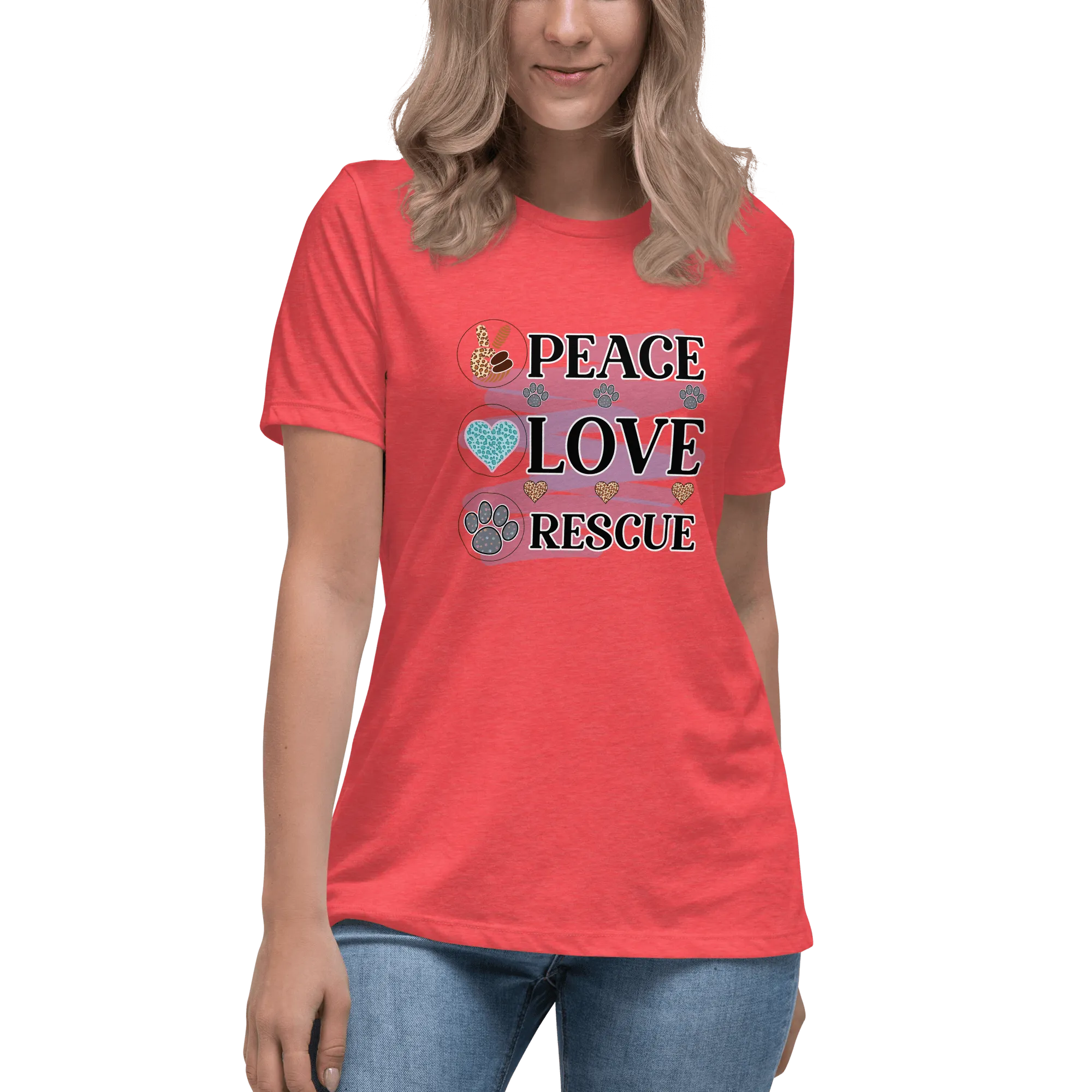 Peace Love Rescue Relaxed T-Shirt