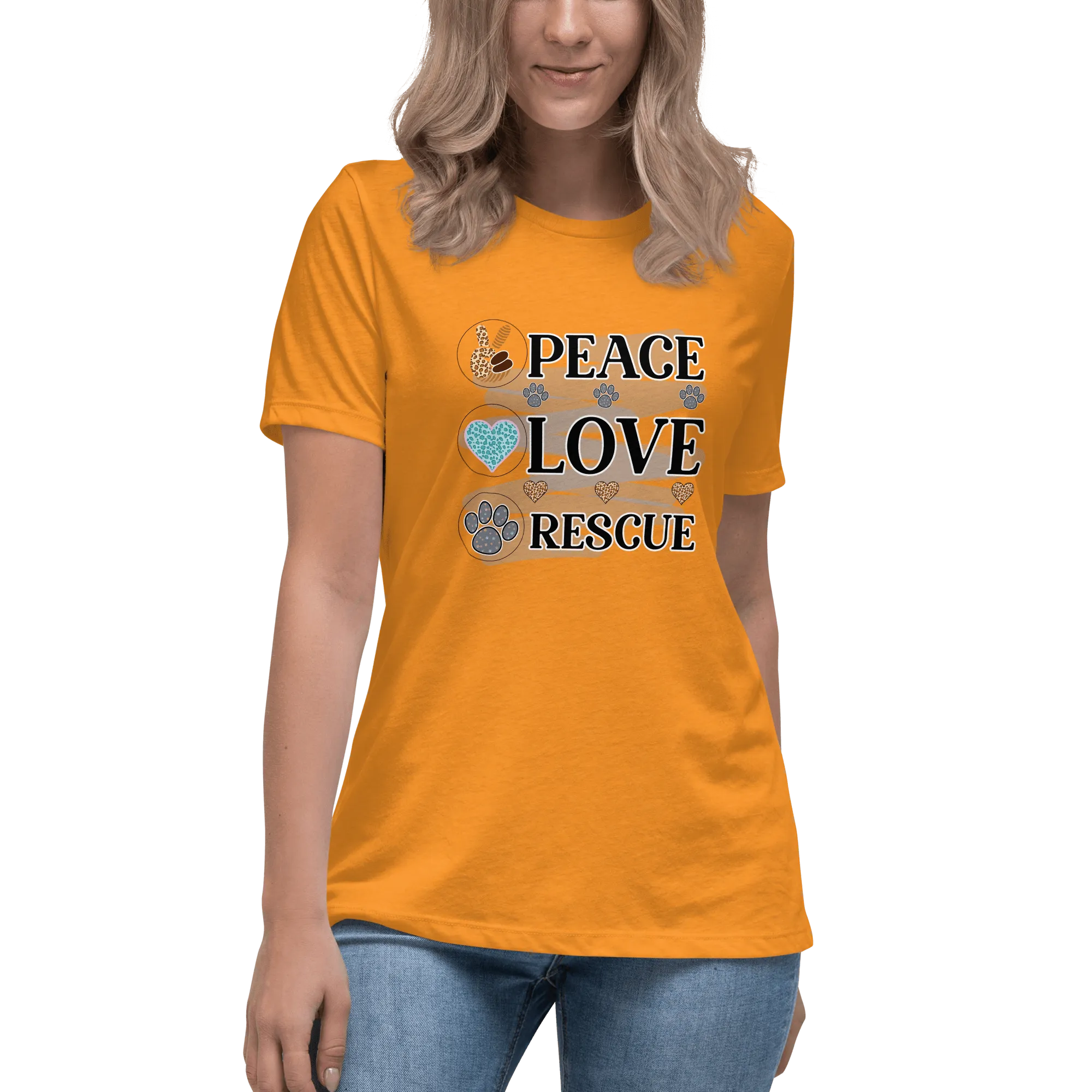 Peace Love Rescue Relaxed T-Shirt