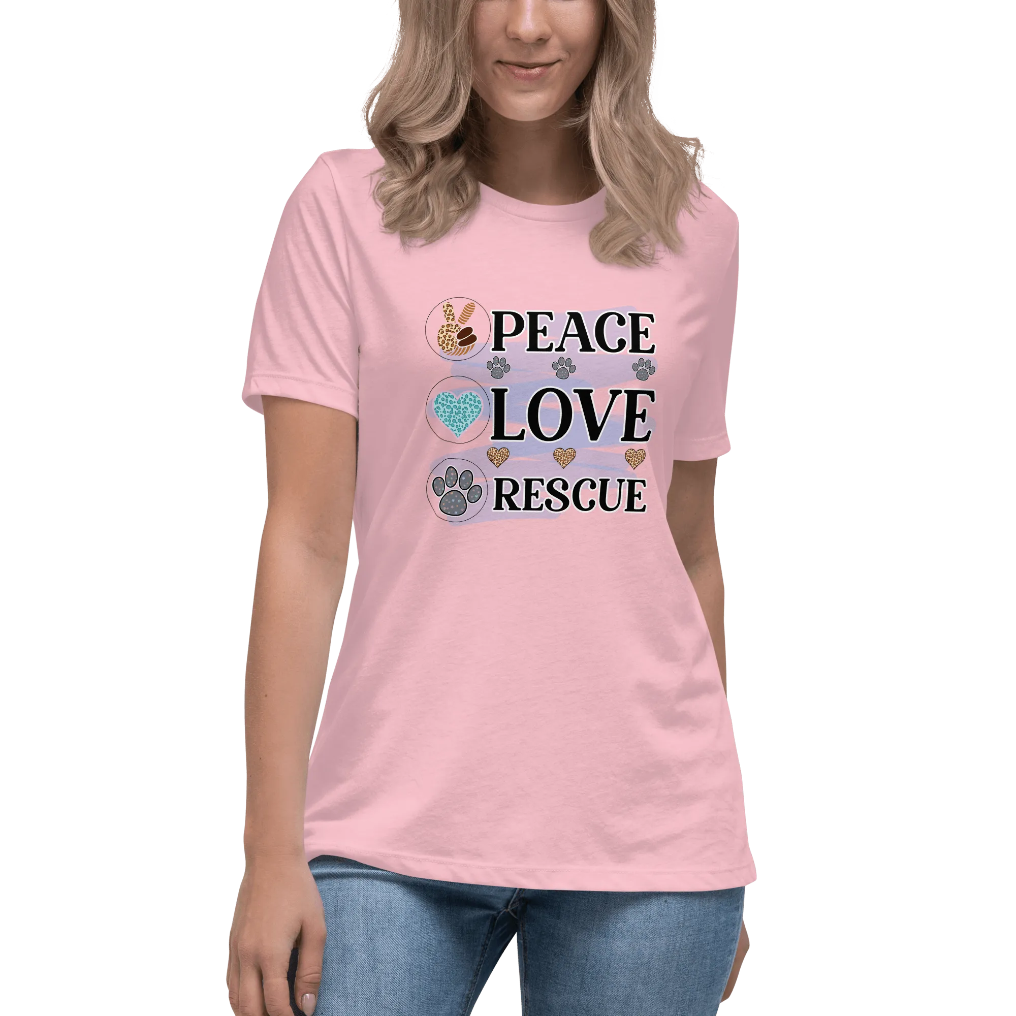 Peace Love Rescue Relaxed T-Shirt