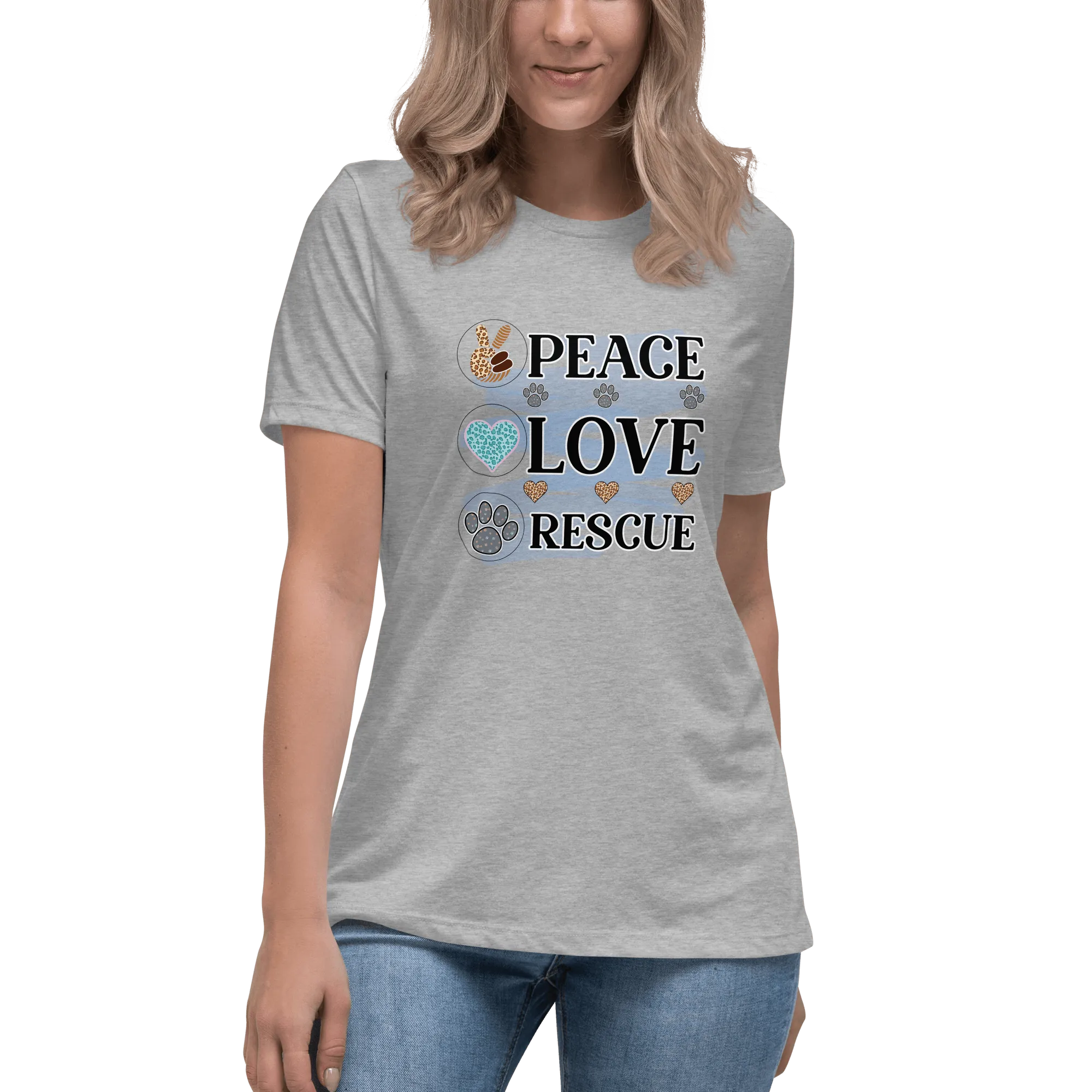 Peace Love Rescue Relaxed T-Shirt