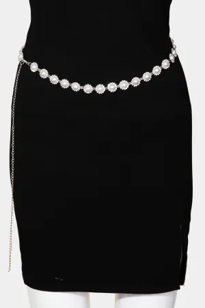 Pearl Rhinestone Chain Belt