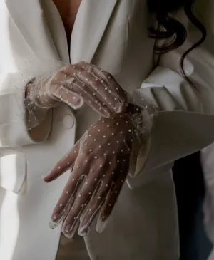Polka Dot Wedding Gloves