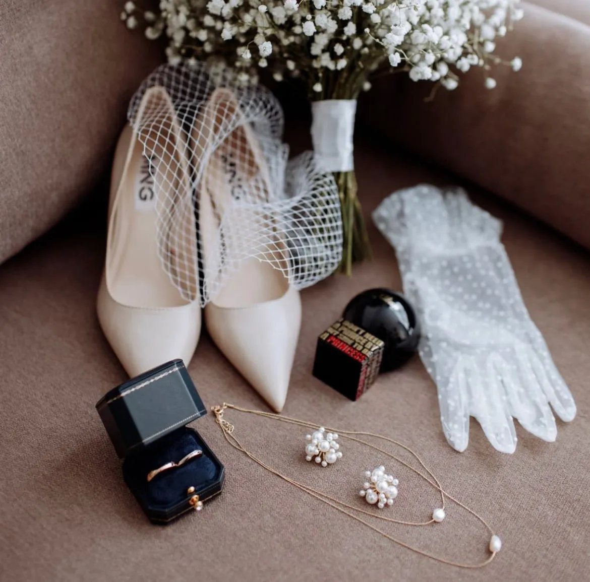 Polka Dot Wedding Gloves