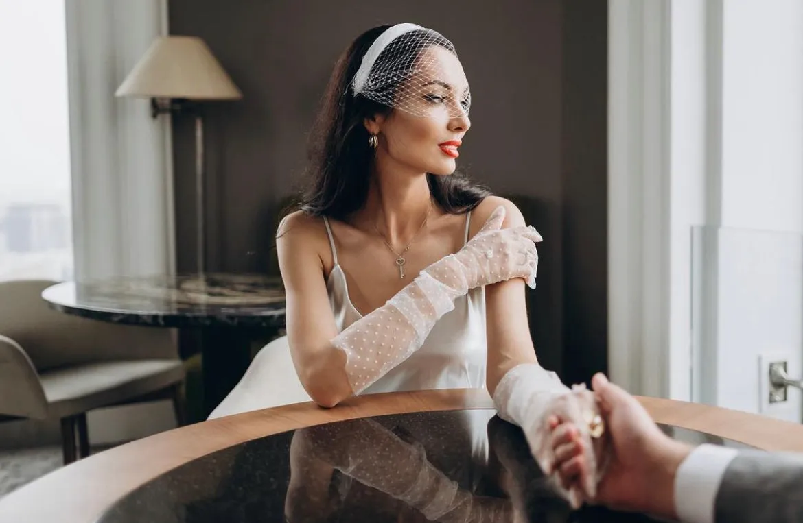 Polka Dot Wedding Gloves