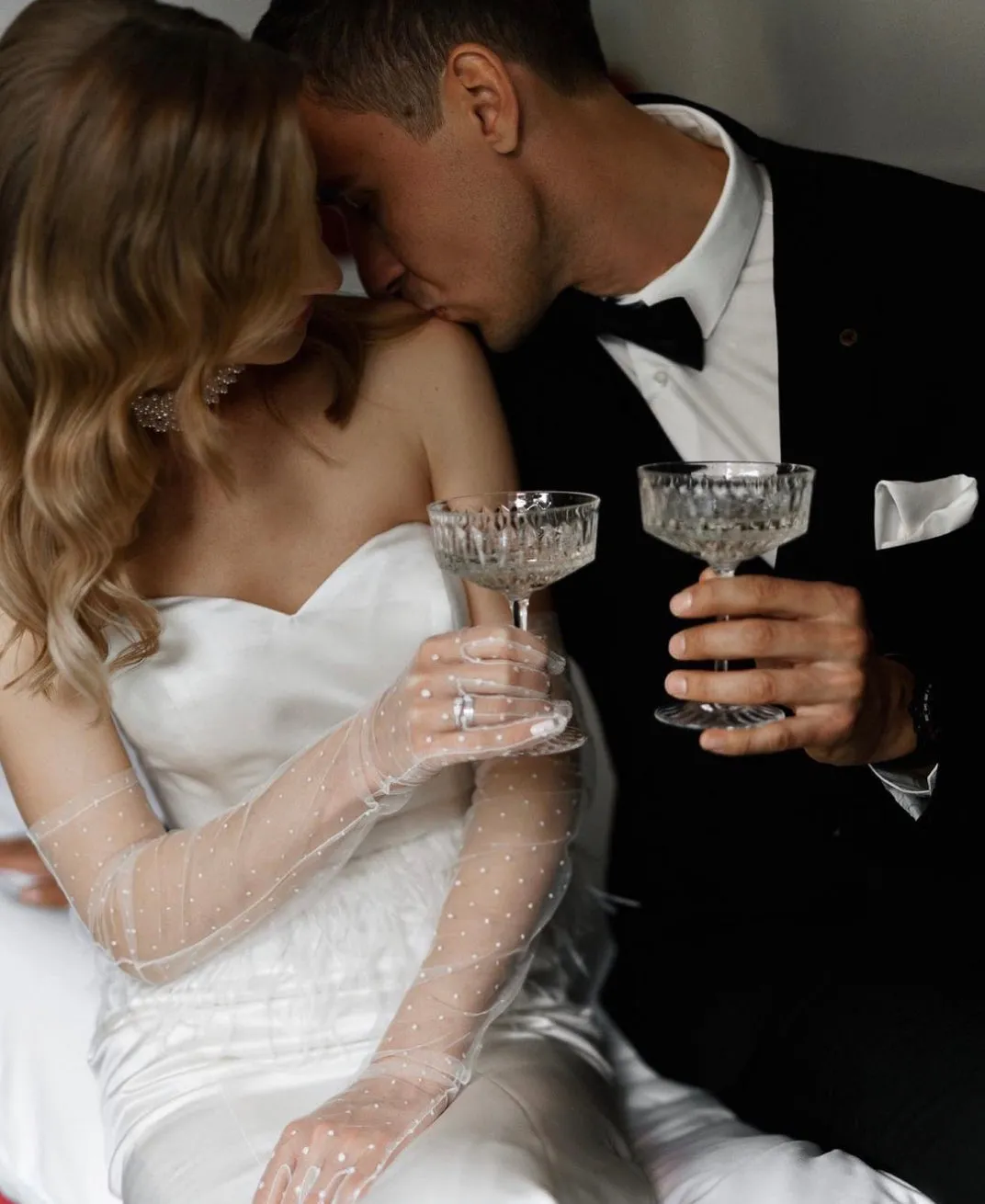 Polka Dot Wedding Gloves