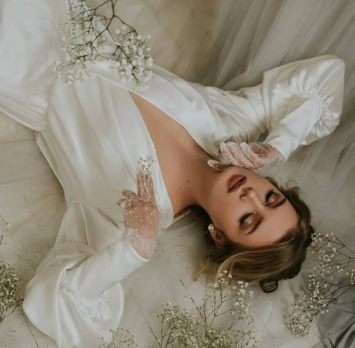 Polka Dot Wedding Gloves