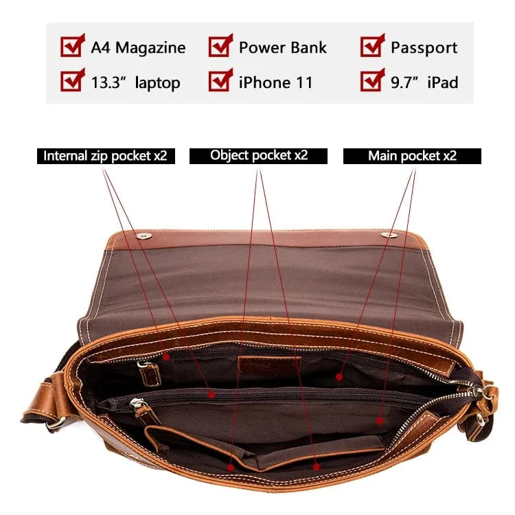Premium Genuine Leather Messenger Bag