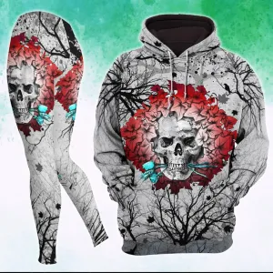 Punk Skull Gothic Artwork Combo Hoodie and Leggings