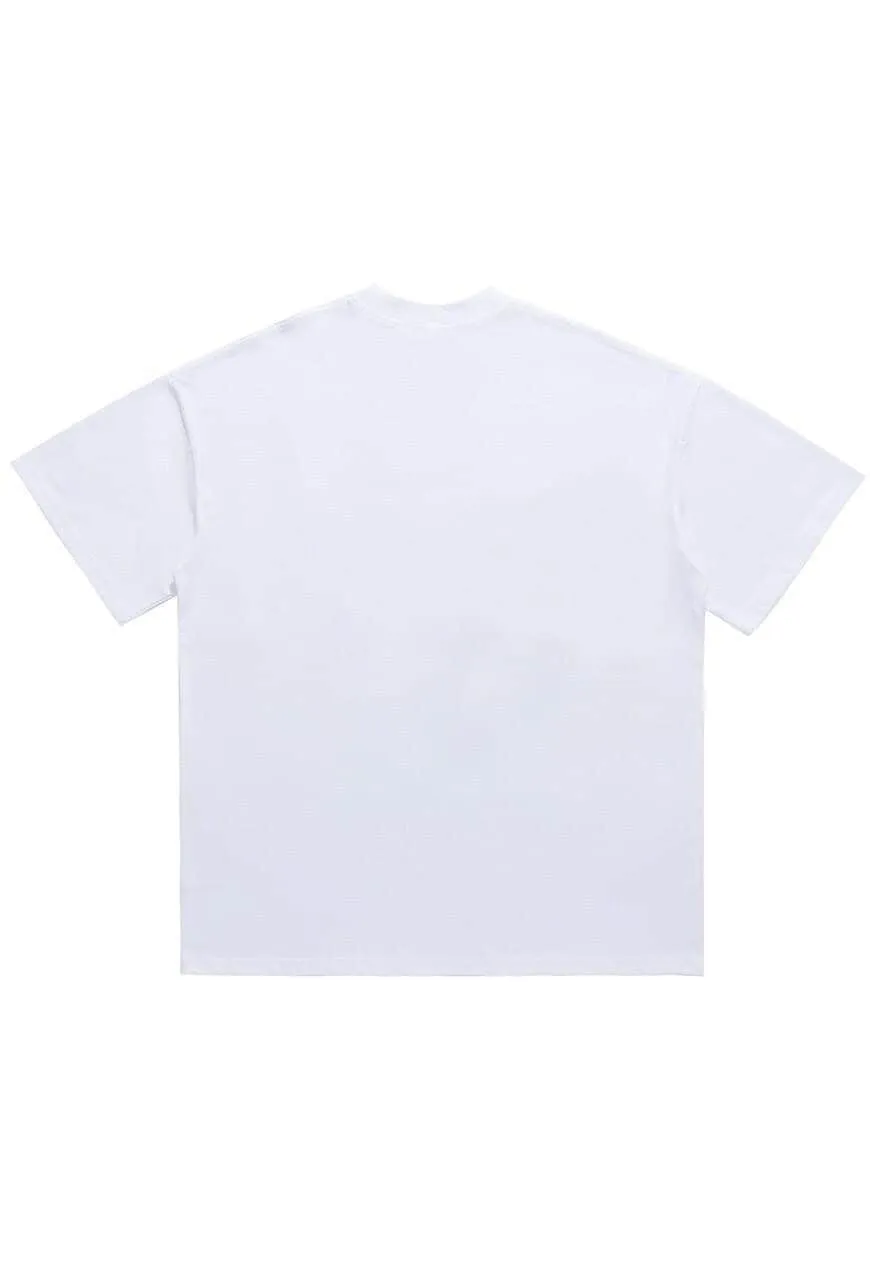 Rapper print t-shirt hip-hop tee grunge gangster top white