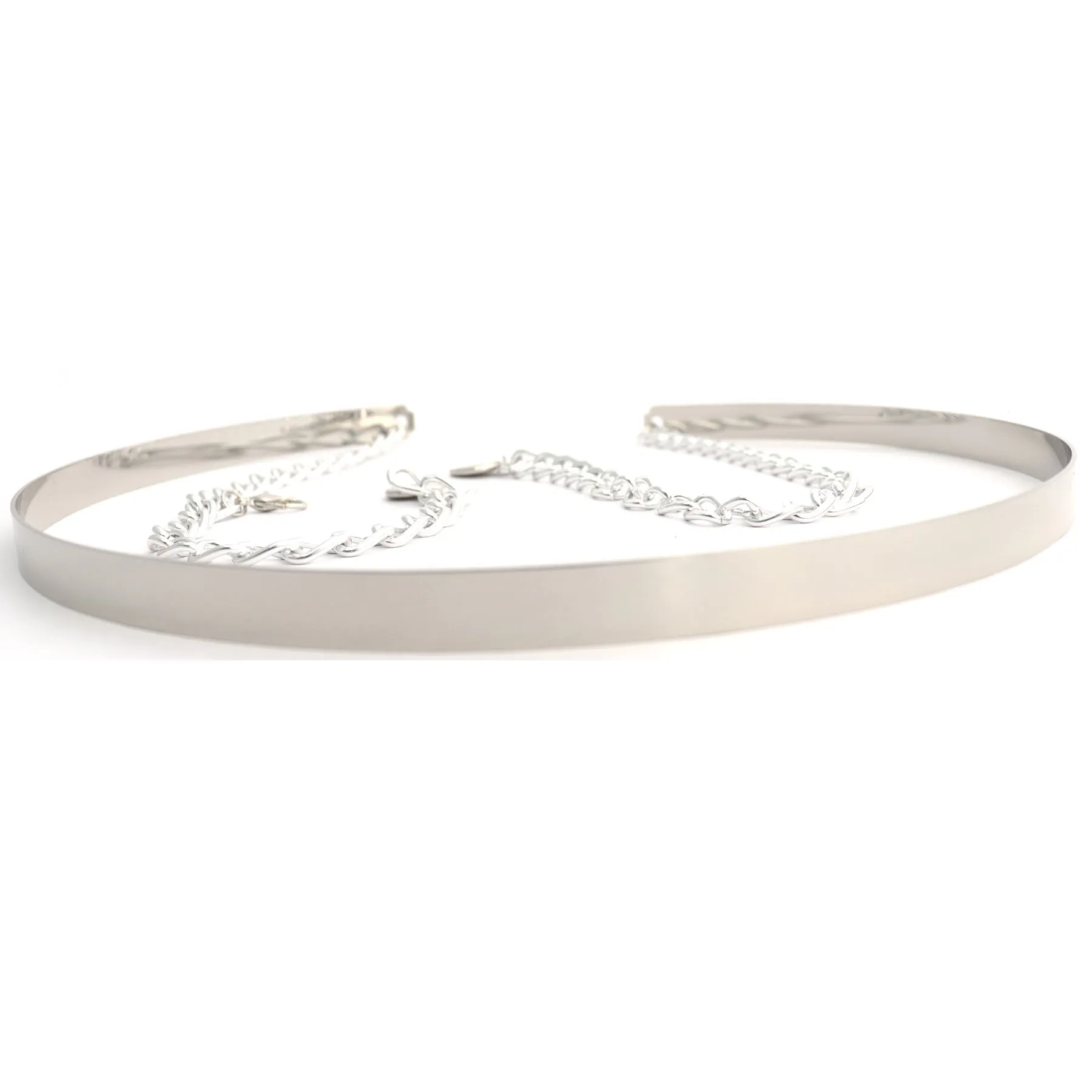 Silver Metallic Chain Belt