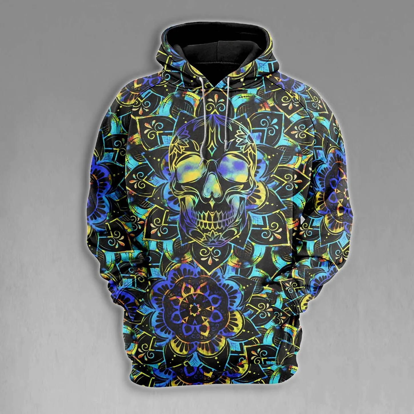 Skull Sugar Madala Pattern Gothic Combo Hoodie and Leggings