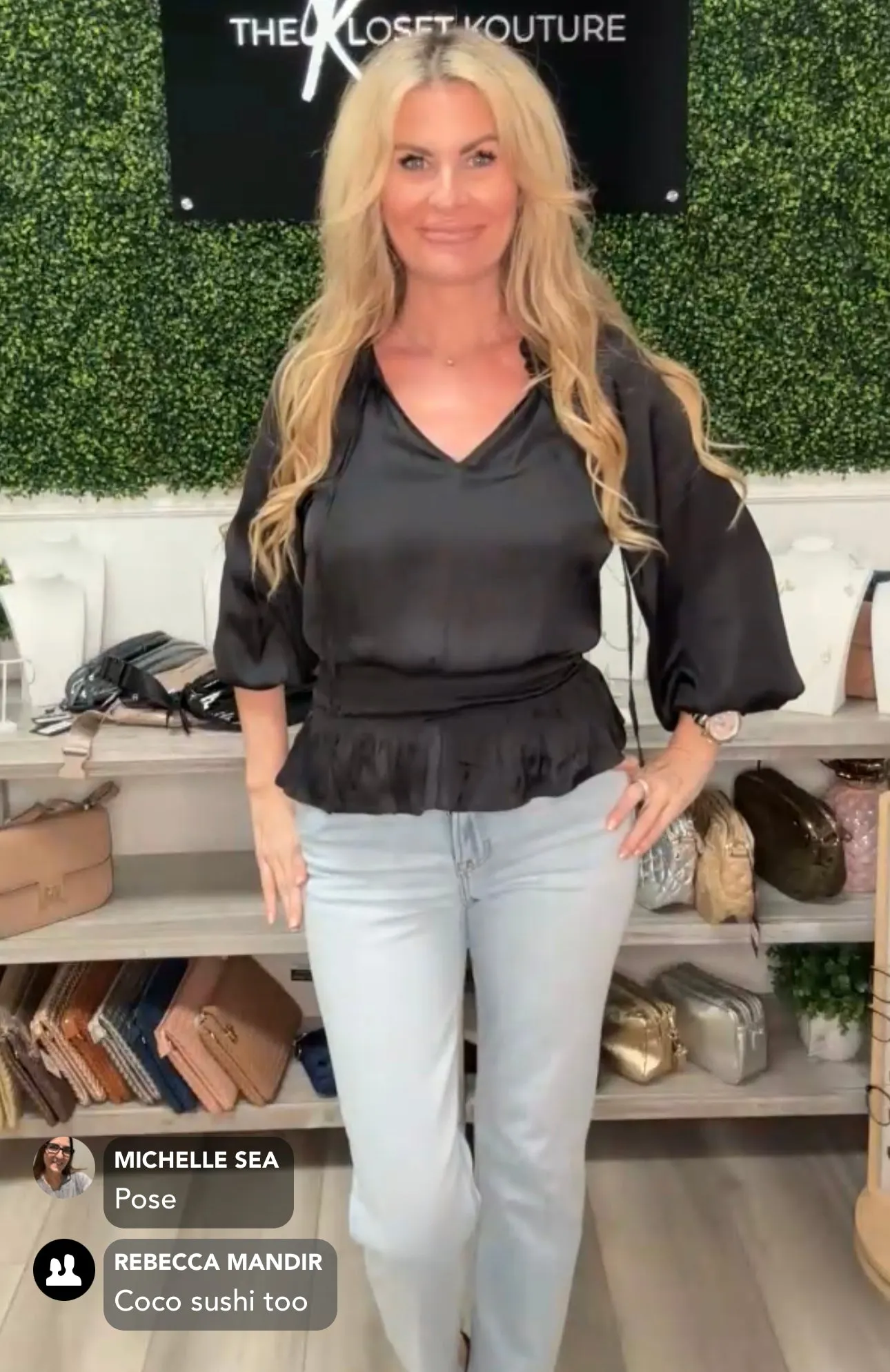 Smocked Waist Silky Blouse