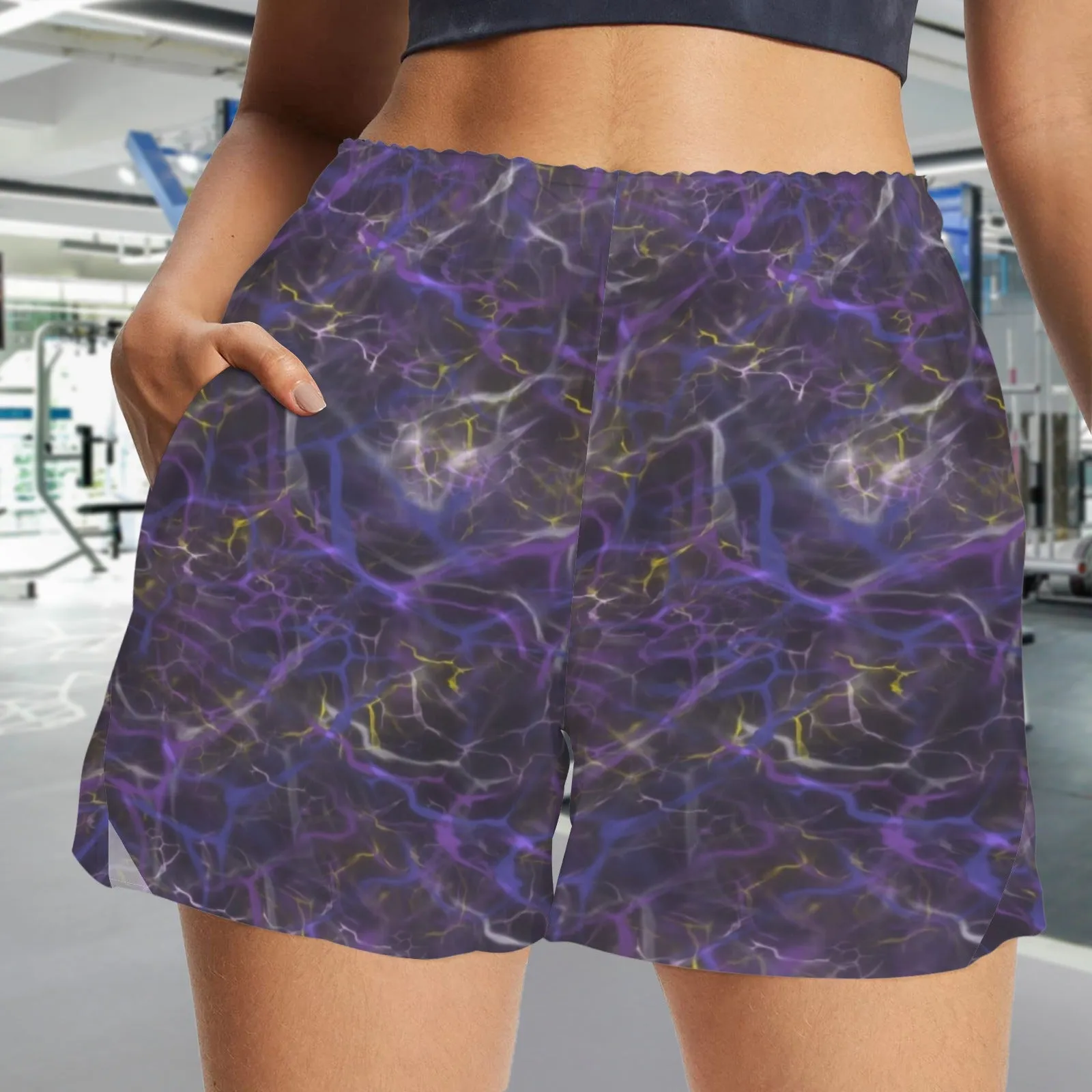 Stormy Purple Zip Pocket Shorts up to 5 XL (FWS)