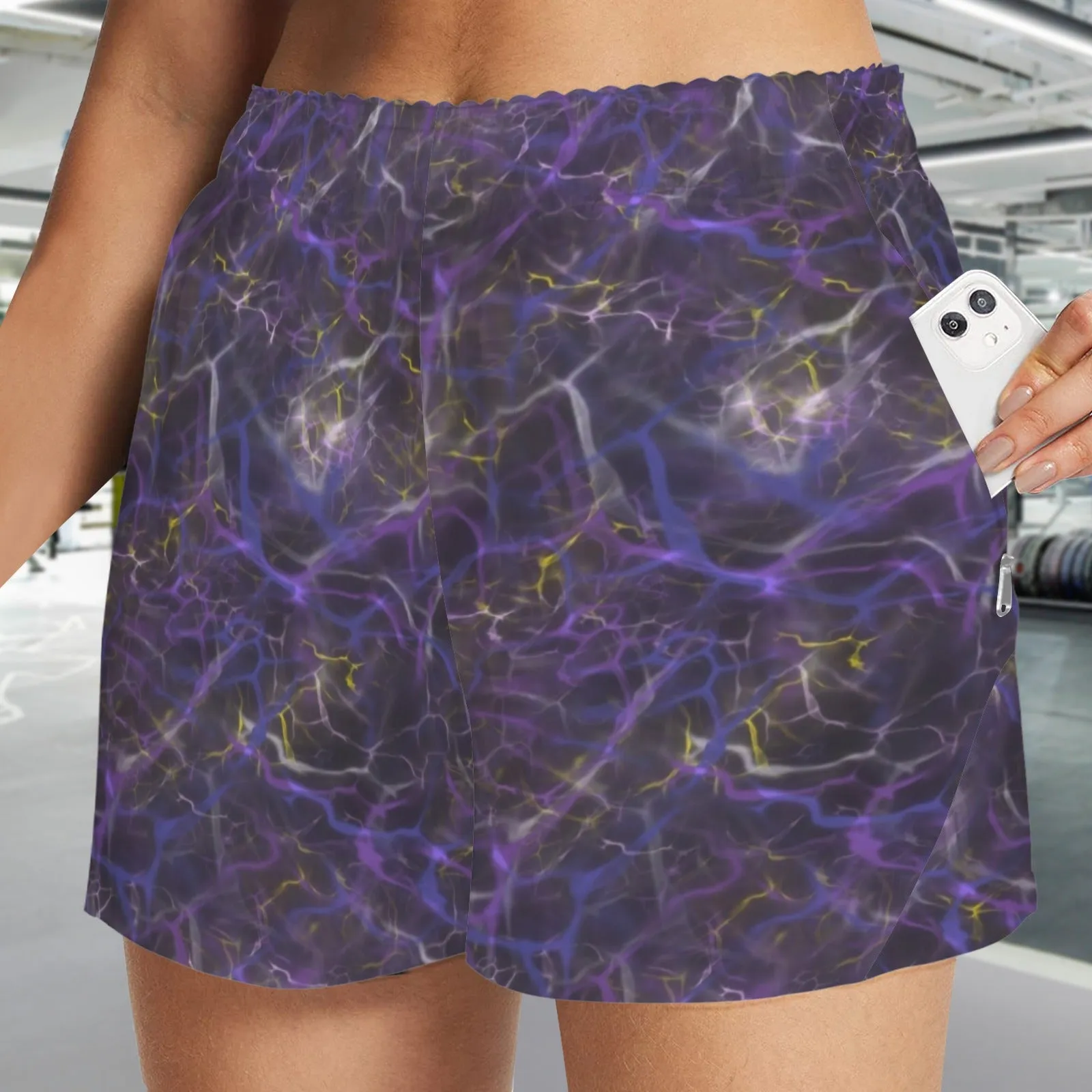 Stormy Purple Zip Pocket Shorts up to 5 XL (FWS)