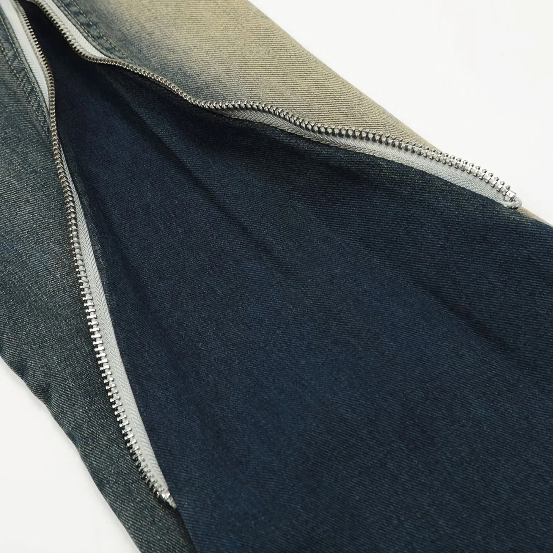 'Stride' Full Zip Stacked Denim Jeans