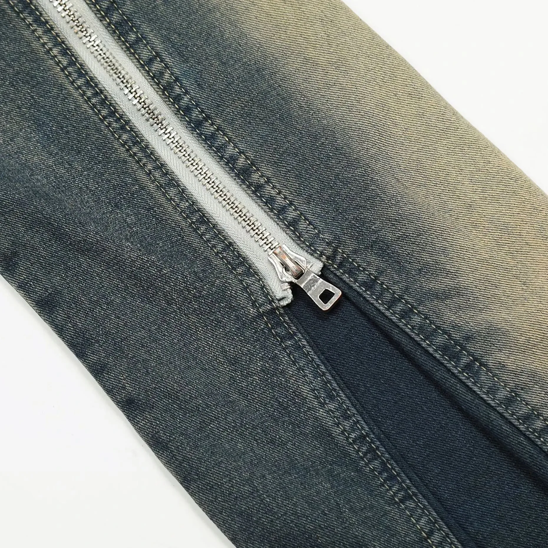 'Stride' Full Zip Stacked Denim Jeans