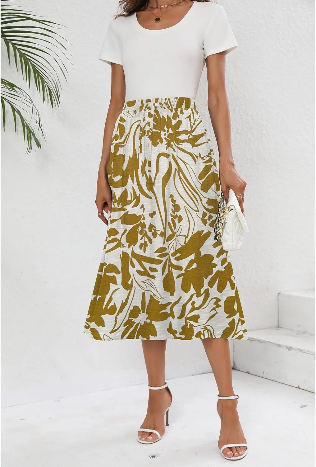 Summer Skirts with Pockets 2025 Boho Midi Length Skirt High Waisted Beach Cover Up for Women Trendy(S-2XL)