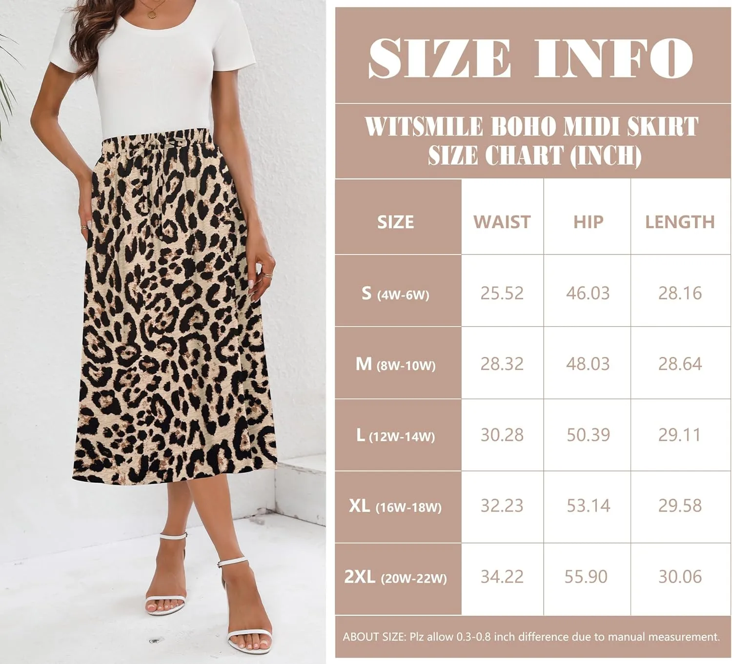 Summer Skirts with Pockets 2025 Boho Midi Length Skirt High Waisted Beach Cover Up for Women Trendy(S-2XL)