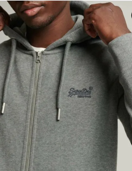 Superdry Vintage Logo Zip Hood - Grey