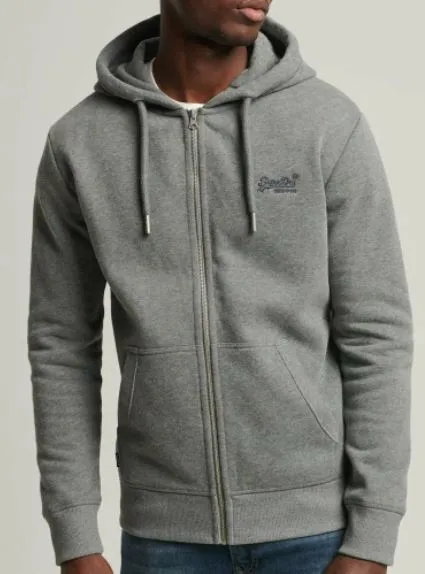 Superdry Vintage Logo Zip Hood - Grey