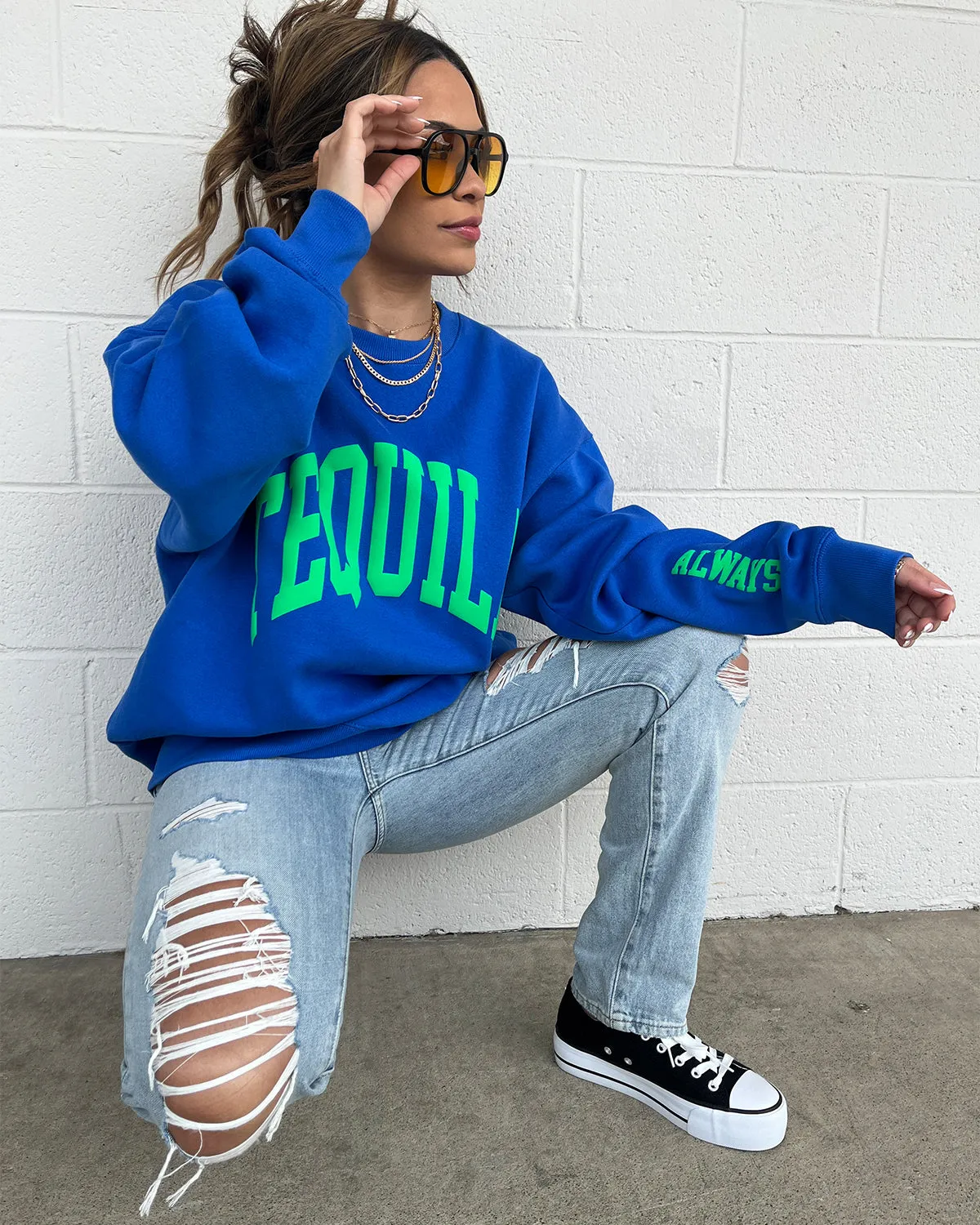 Tequila Always Sweatshirt - Blue