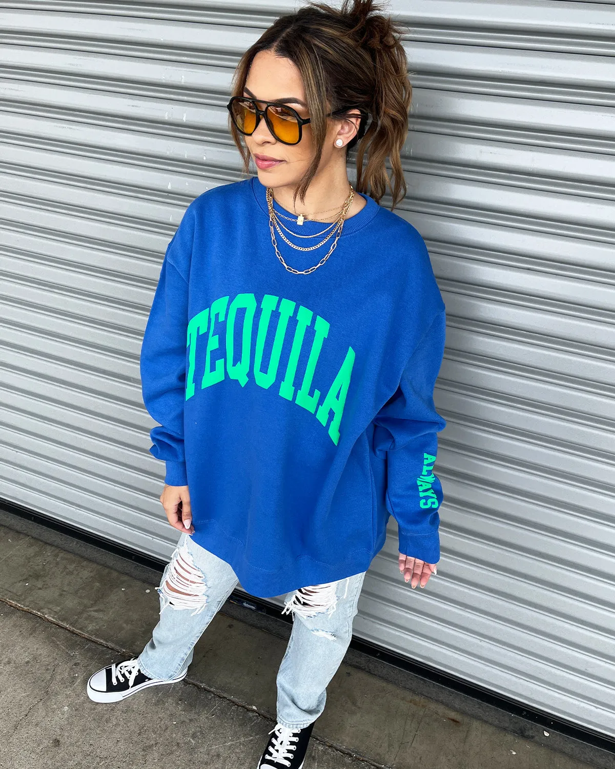 Tequila Always Sweatshirt - Blue