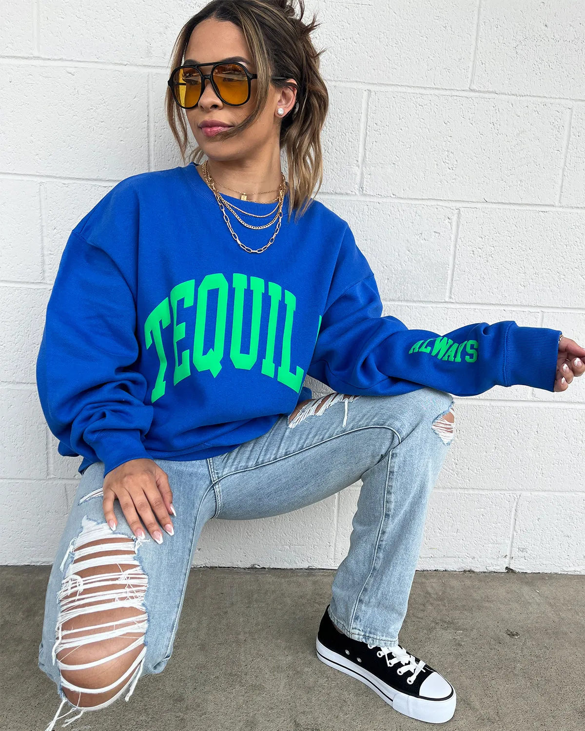 Tequila Always Sweatshirt - Blue