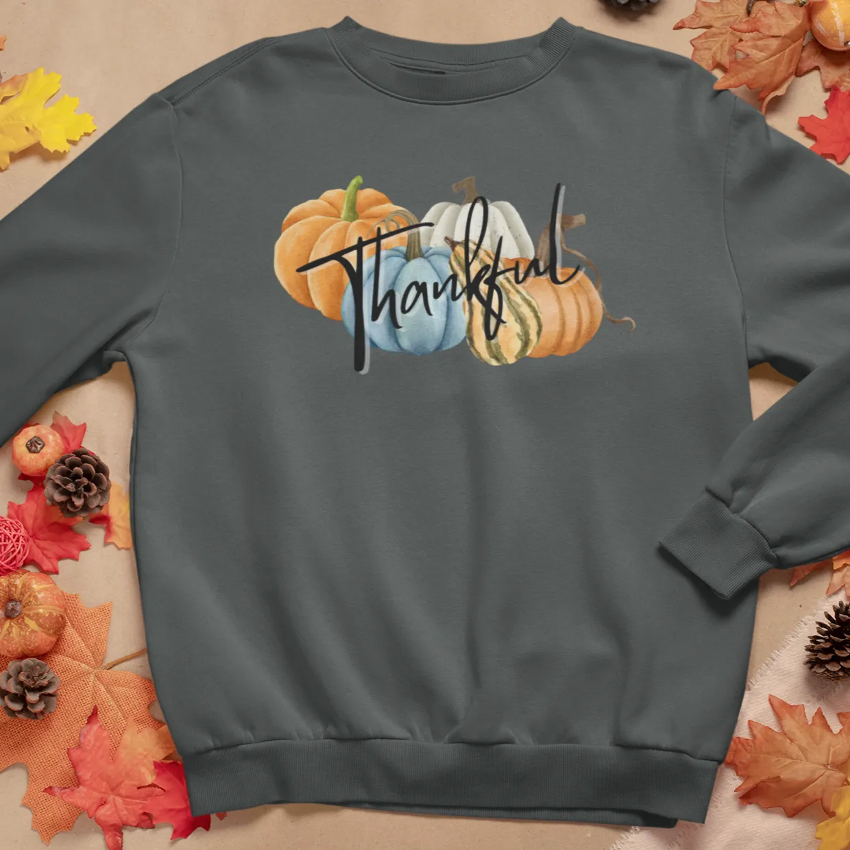 Thankful Pumpkin Sweatshirt, Fall Coffee Sweatshirt for Women, Vintage Thanksgiving Sweater, Fall Crewneck Pumpkin Heart Sweatshirt