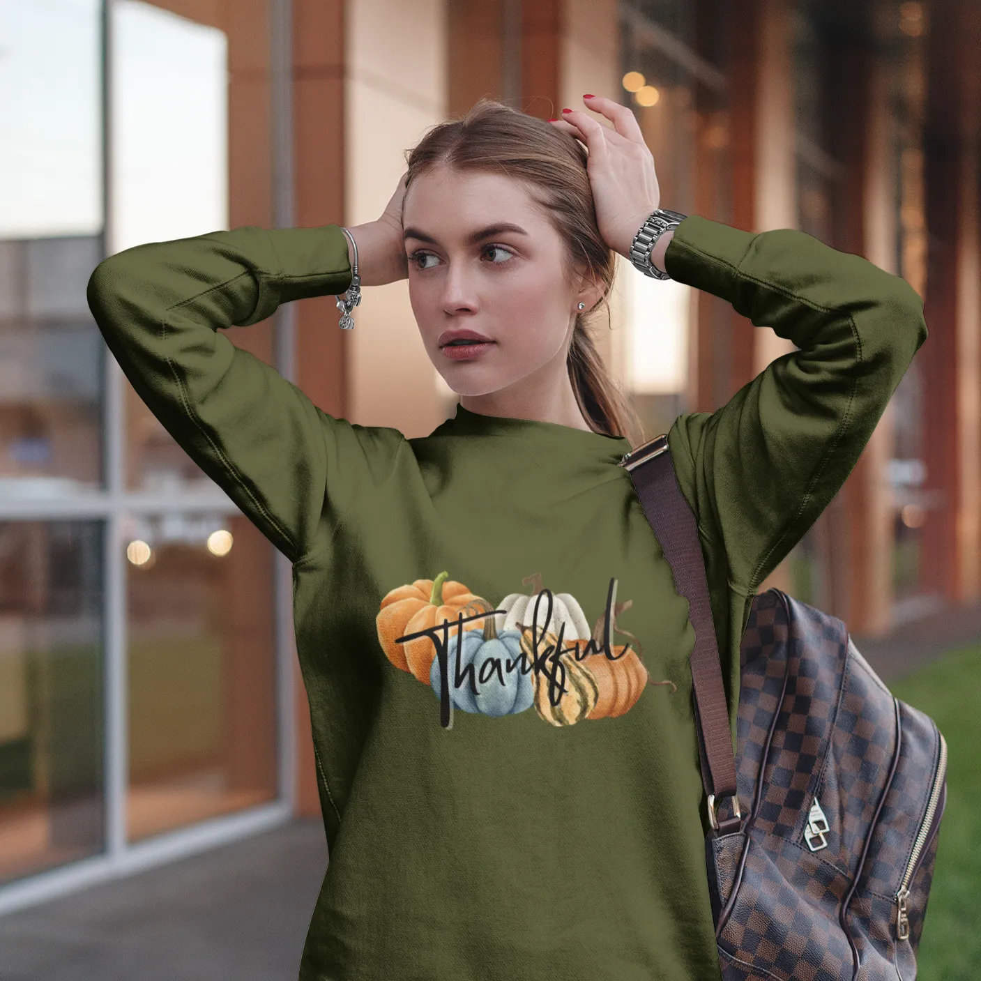Thankful Pumpkin Sweatshirt, Fall Coffee Sweatshirt for Women, Vintage Thanksgiving Sweater, Fall Crewneck Pumpkin Heart Sweatshirt