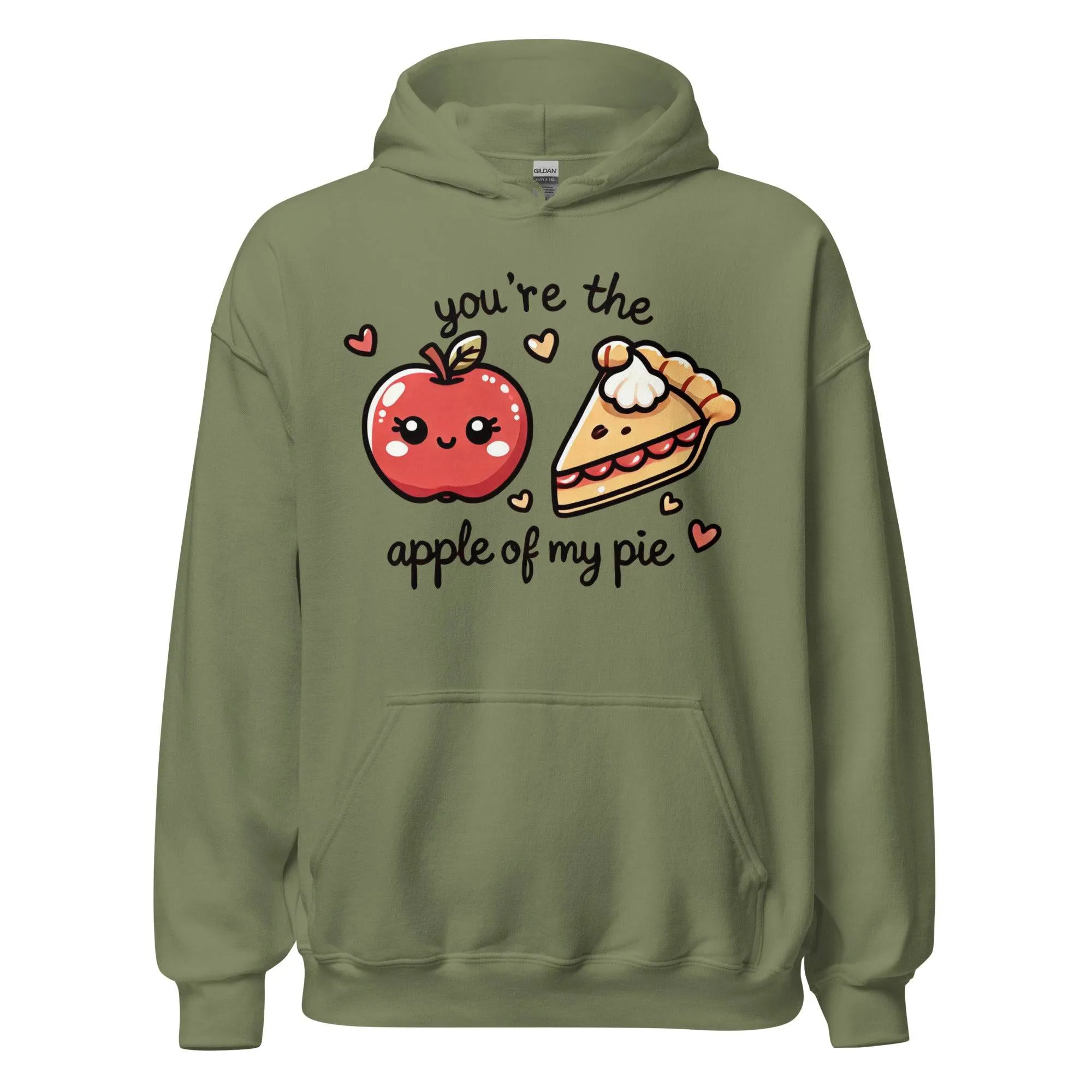 Unisex Fall Printed Hoodie – "You're The Apple Of My Pie" – Cozy Fall Hoodie for Apple Lovers"