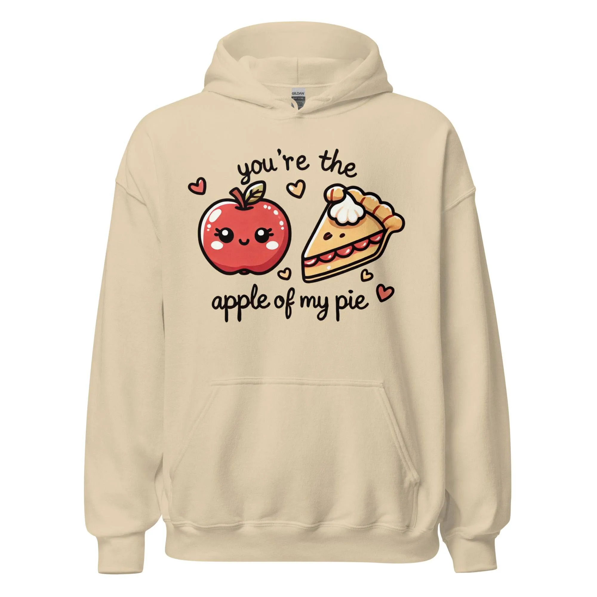 Unisex Fall Printed Hoodie – "You're The Apple Of My Pie" – Cozy Fall Hoodie for Apple Lovers"