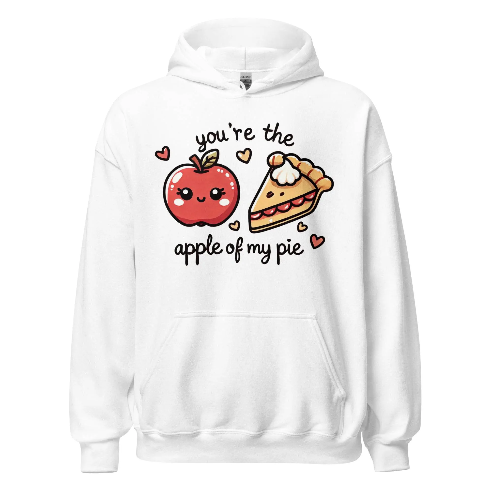 Unisex Fall Printed Hoodie – "You're The Apple Of My Pie" – Cozy Fall Hoodie for Apple Lovers"