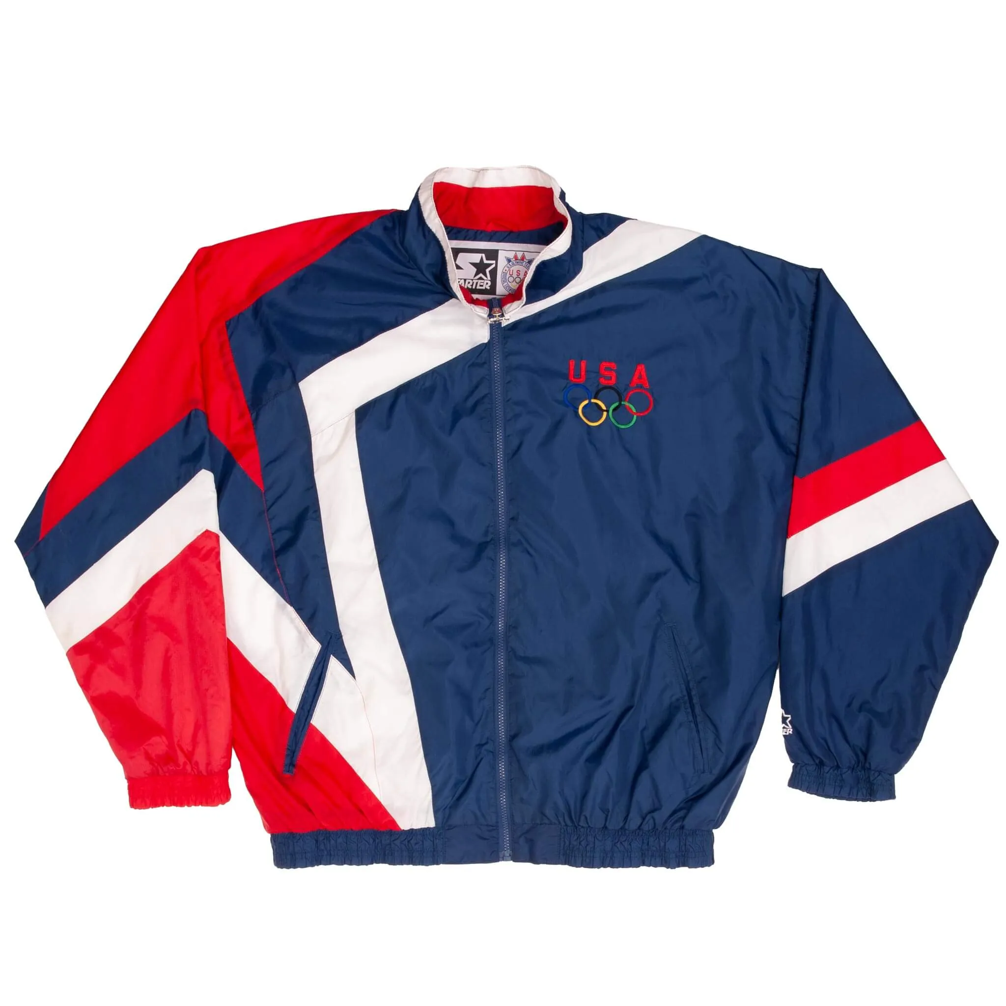VINTAGE TEAM USA 1990S OLYMPICS STARTER WINDBREAKER JACKET SIZE XL