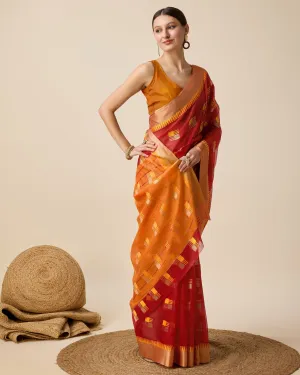 Women Party Wear Designer Semi Cotton Soft Silk Saree With Un Stitched Blouse